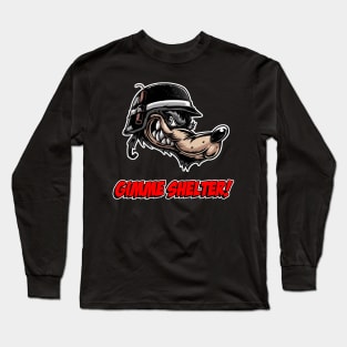 Gimme Shelter! Angry Wolf says. Long Sleeve T-Shirt